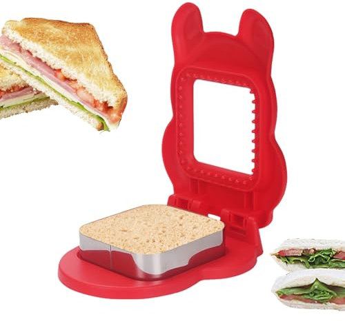 Decruster Sandwich Maker – Taglierina per sandwich e sigillante, set di affettatrice per pane, stampo per pancake per biscotti, creatore di snack quadrati fatti in casa, scatola per pranzo per bambini