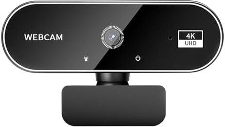 Cámara web 4K | Cámara de video | Monitor inalámbrico Ultra HD para reuniones de llamadas de negocios | Grabadora de micrófonos con cancelación de ruido | Videocámara de control remoto de enfoque