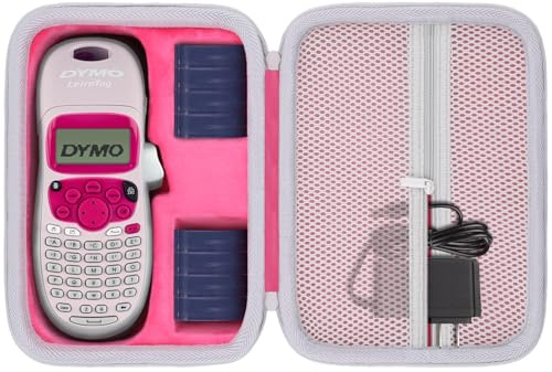 Baval Label Printer Case Compatible with DYMO LetraTag LT-100H/LT-100H Plus Handheld Label Maker(Rose Red Case)