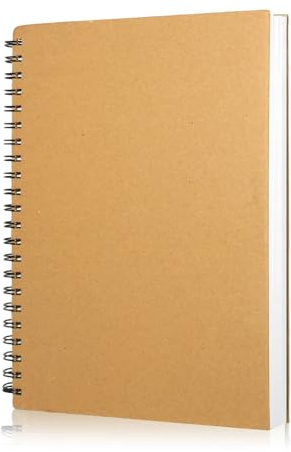 60 Feuilles 120 Pages Carnet de Dessin Spirale A4 Papier Épais 160 GSM, Carnet de Croquis cartonné, Couverture Rigide Kraft Sans Acide, Pour Croquis Crayon Fusain Artistes, Étudiants et Professionnels