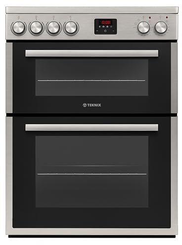 Teknix TKED64X 60cm Ceramic Double Oven Electric Cooker - Stainless Steel