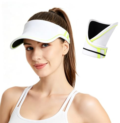 LCKEBT Visière Sport Femme Homme avec Porte-Lunettes, Casquette Running Légère Respirante, Visière Réglable Pliable pour Course Vélo Tennis Randonnée