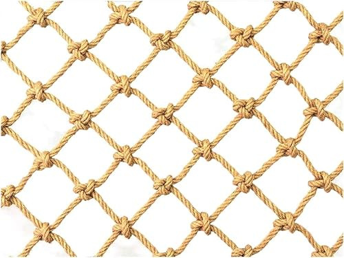 Rete in corda di canapa per bambini, rete da arrampicata, rete da carico per bambini, scaletta da parete, amaca, casa sull'albero, diametro 8 mm, 10 mm, 12 mm (colore: 8 mm, dimensioni: 1 x 1 m/3,28 x