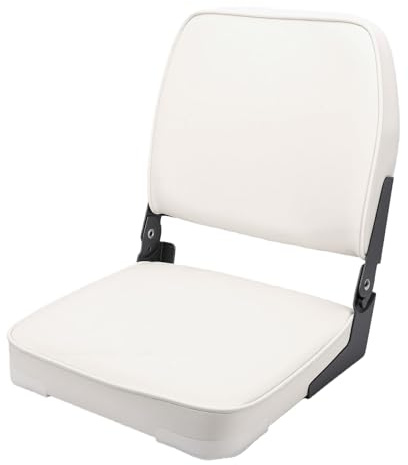 SIXRUN Sedile per Barca Pieghevole, Sedia Marina Imbottita con Schienale Basso con Cerniera in Alluminio, Sedile per Barca Ripiegabile 19x16x14 Pollici con Schienale e Cinghie di Fissaggio per Canoa