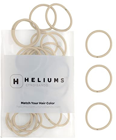 Heliums Small Hair Ties - Light Blonde - No Damage Mini 1 Inch Reusable 2mm Elastics for Thin Hair and Kids, Neutral Ponytail Holders - 48 Count
