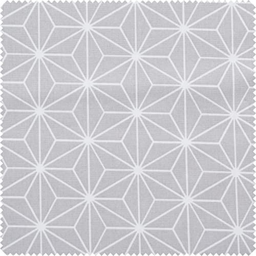 VBS Marktplatz Baumwoll-Stoff Geometrischer Stern Polyester beschichtet 145 cm breit Motiv 6.5 cm waschbar bis 40°C 100% Baumwolle beschichtete Stoffe Grau