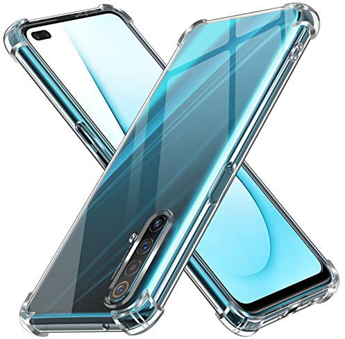 ivoler Funda para Realme X3 SuperZoom/Realme X50 5G, Carcasa Protectora Antigolpes Transparente con Cojín Esquina Parachoques, Flexible Suave TPU Silicona Caso Delgada Anti-Choques Case Cover