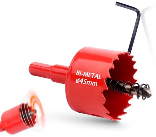 Coronas Perforadoras 45mm Coronas para Metal Bimetal para Madera Metal Aluminio Acero Inoxidable Plásticos y Mucho Más