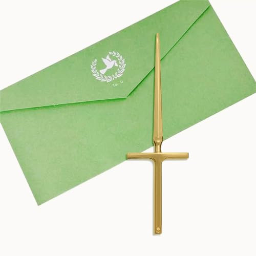 JIMCOM 1 tagliacarte in lega, coltello dorato per aprire le lettere per documenti sigillati o buste in casa e ufficio (22,9 cm)