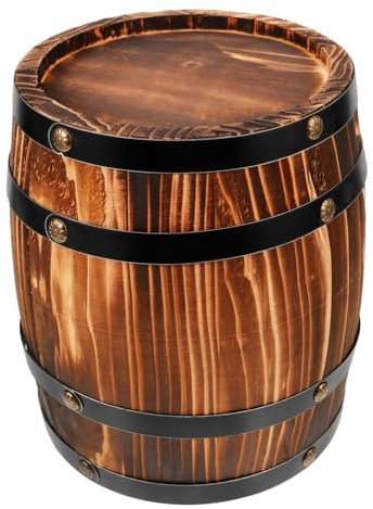 ABOOFAN Ornement Tonneau en Bois De Chêne Décoration Bar À Vin Artisanale pour Maison Cuisine Jardin Petit Tonneau Élégant Et Unique