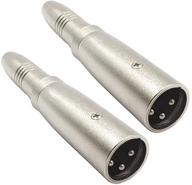Voluty Tek XLR to 1/4 Adapter 3PIN XLR Male to 6.35MM Female Connector Compatible with Microphone, Stereo, Mixer 2pcs