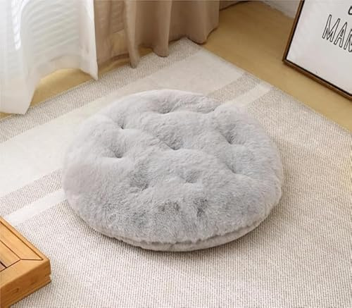MolynnChic Grande cuscino rotondo per adulti, cuscino da pavimento spesso per sedersi, per soggiorno, balcone, esterno, tatami (grigio)