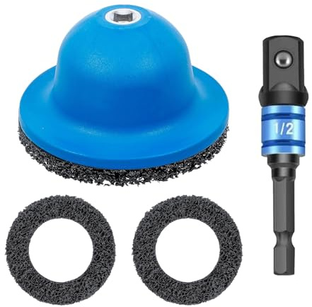 BTSAE Hjulnavsslip, kulhuvudslipset med 1/2 tums skruvmejsel-adapterstång och 2 kiselkarbid-slipskivor, hjulnavrengöring för rostning, rengöring, 150 mm navslipmaskin