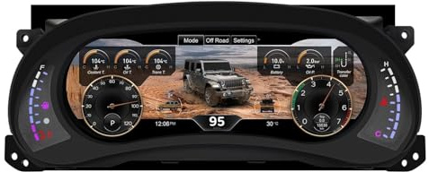 Tablero de instrumentos digital,Reemplazo de panel de instrumentos para vehículos de motor,Reemplazo para instrumentos de velocímetro cluster para Jeep Wrangler Jk/Wrangler Unlimited 2011-2017