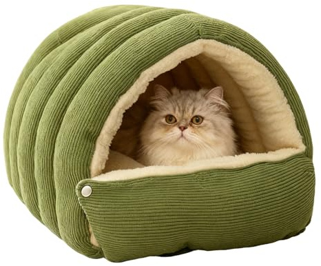 Grotta per gatti – caldo per cani, comoda caverna per cuccioli, morbido per animali domestici | Posto di riposo interno ed esterno per gatti e cani, comfort