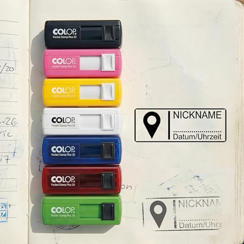 Dekolando Geocaching-stämpel, kortstift, 35 x 13 mm, personlig fickstämpel, personlig stämpel, geocaching-utrustning, geocache-loggbok och personlig namnstämpel