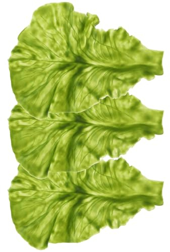3pcs Simulation Lettuce Leaf Models Decorative Props Pvc | Lifelike Green Leaf Shape, Restaurant and Bakery Party Use, Photography Prop, Teaching Tool