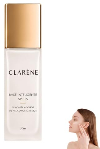 Clarene Base Inteligente, Base Inteligente - Spf15 Clarence, Base De Maquillaje Coreana, Fórmula Líquida, Uso Universal, Cobertura Uniforme, Acabado Natural, Piel Mixta Y Seca