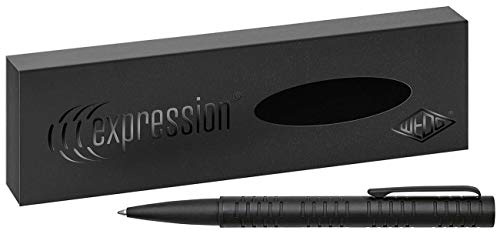 Wedo 260710001 Design Kugelschreiber Expression, Drehmechanik, blaue Metall Großraummine Parker im Geschenkkarton, schwarz matt