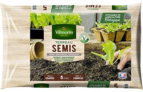 Vilmorin - Terreau semis bouturage - Triple usages - Prêt à l'emploi - 5 L - 1,5 Kg