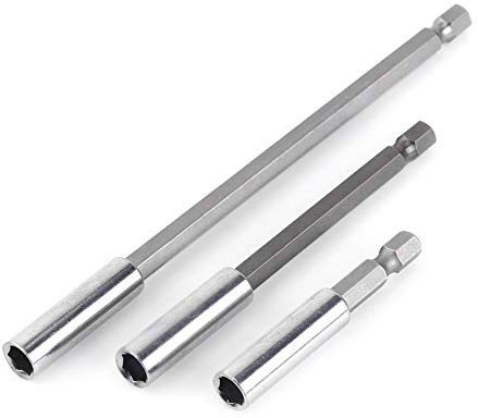 Screwdriver Extension Bar,3pcs Electrical Drill Screwdriver Extension Bar Magnetic Bit Holder 1/4 Shank Tool