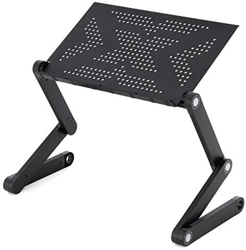 Laptoptisch Notebook-Ständer PC-Ablage Aluminiumlegierung Platte 42x28,cm schwarz Höhe und Neigungswinkel verstellbar Bettisch Beistelltisch