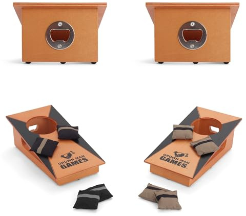 Grown Man Games Mini Cornhole - Juego de Cornhole portátil - Mini Juego de Lanzamiento de puf - Juego de Beber Cornhole - Juego de Fiesta - Cornhole de Mesa - Cornhole de Escritorio - Juego de