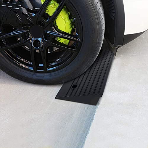 Bordsteinrampe Auffahrrampen 2 Stück Gummi Bordsteinkanten-Rampe, Rampen gegen Hindernisse für Rollstuhl Auto Fahrzeug Wohnwagen Roller Fahrrad Skateboard Motorrad Kinder Hund 48.7 x 24 x 10cm