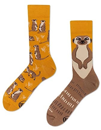Many Mornings - The Meerkat/Erdmännchen - Mismatched Socken - Gr. 43-46