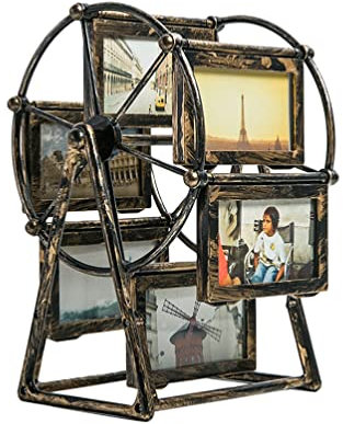 Cornice per foto con ruota panoramica girevole, cornici per foto vintage da tavolo da scrivania, cornici per foto di famiglia personalizzate per decorazioni per la casa, regali di compleanno di Natale
