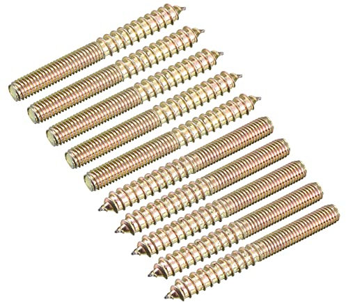 sourcing map M8x75mm Suspensión Pernos, 24uds Doble Extremo Rosca Espiga Tornillos para Madera Muebles Conexión