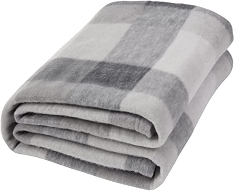 Dreamscene Sofa Throw Blanket, Soft Cosy Warm Grey Tartan Check Outdoor Throw for Garden Furniture Double Fleece Blanket for Bedroom Living Room Picnic, 150 x 200cm