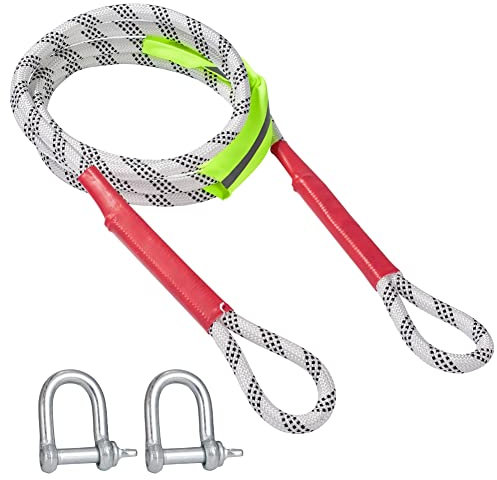 Blueshyhall Auto Abschleppseil mit Schäkel, Notfall Abschleppgurt, Abschleppseil Transporter, Bergegurt Offroad, Bergegurt Kinetisch, Abschleppseil Tuning für Auto, Pkw, LKW, Wohnmobil (3M 3 Tonne)