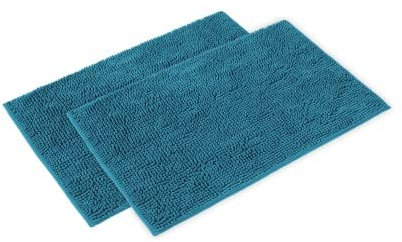 WohnDirect Badematten Set 2 teilig - Petrol 70 x 120 cm - rutschfest & Waschbar - Badvorleger, Badezimmerteppich, WC Vorleger