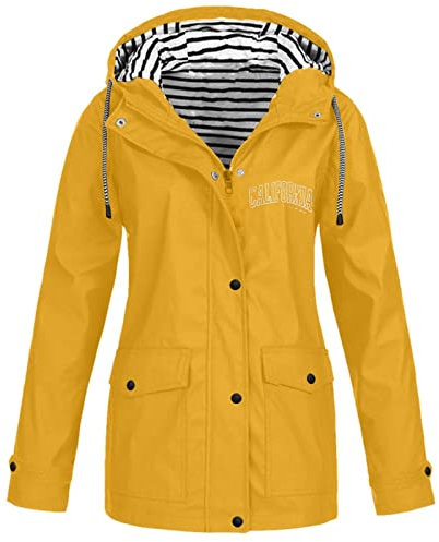 Sunnyuk Regenjacke Damen Wasserdicht Atmungsaktiv Lang Regenmantel Regenjacken Reißverschluss Dünn Windbreaker Laufjacke Leichte Wetterfest Jacke Regenponcho Outdoorjacke Mit Kapuze