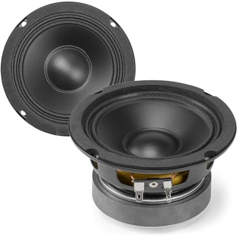 VONYX 2x WP10 4-Inch HiFi Replacement Speaker Drivers, 50W RMS Midbass Speakers, Polypropylene Cone, Heat-Resistant Voice Coil for Home Audio and Car Radio Systems