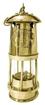 Generic Lanterna in ottone massiccio con finitura anticata, 15,2 cm, stile nautico, regalo marittimo