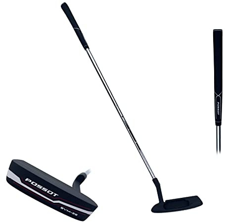 Possot Left-Handed Golf Putter | High MOI Face-Balanced Blade Design with Anti-Slip Grip | 304 Stainless Steel for Men & Women | Lightweight 330g for Precision Putting (Right/Left Hand Options)