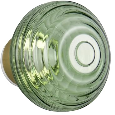 Reality Leuchten LED-batteri vägglampa Earl R27771115, metall mässing matt, glas grön, inkl. 1,5 watt LED, 4-vägs touch