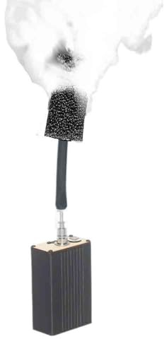 Máquina de humo portátil a pilas, con líquido de niebla para mini fiestas, fotografía, grabación de video, vapor instantáneo de 0 segundos, control remoto, efecto de hielo seco, prueba de aire (negro)