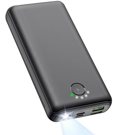 Power Bank 27000mAh Powerbank Fast Charging 22.5W QC 3.0 Portable Charger with Outputs Inputs Flashlight USB C Battery Pack Black, Ultra-High Capacity Compatible for iPhone Samsung etc