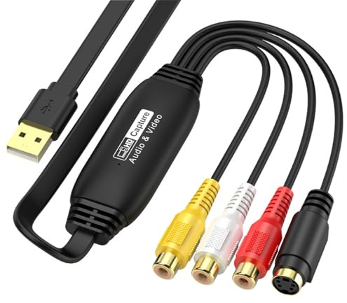 Gurtt Tomba video da VHS a USB 2.0, dispositivo di digitalizzazione, convertitore, scheda di registrazione audio video per VHS, videoregistratore, videocamera, DVD e altro ancora