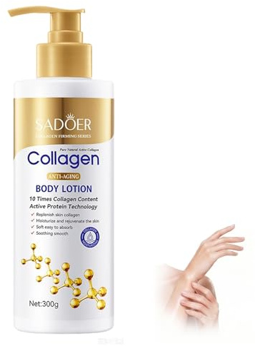 Lozione corpo al collagene da 300 ml, crema per il corpo contro rughe e secchezza, lozione per il corpo da donna, idrata e rassoda la pelle (2)