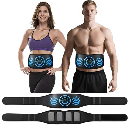 BENTENG EMS Muscle Stimulator, ABS Trainer Belt Abdominal Exerciser Stimulator, Abdominal Toning Belt, Portable Fitness Trainer, for Arm and Leg, No Need Gel Pads, USB Rechargeable(8 Modes 19 Levels)