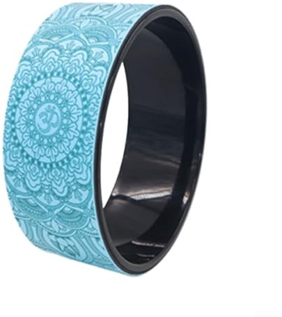 Rueda de yoga para apoyo de espalda y ejercicios de apertura de pecho, mejora el rango de movimiento y enfoque de alineación (azul)
