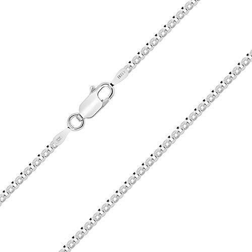 Planetys - Erbskette - RoloKette 925 Sterling Silber Rhodiniert Kette - 2 mm Breite Längen: 60 cm