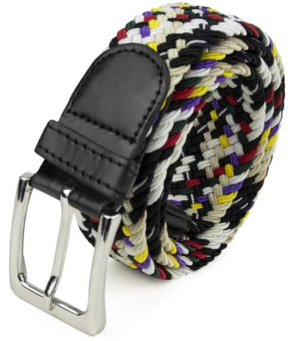 Glamexx24 Elastischer Gürtel Stoffgürtel Stretchgürtel: Unisex Geflochtener Dehnbarer Gürtel für Damen und Herren, Breite 3.5cm Länge 90cm bis 120cm