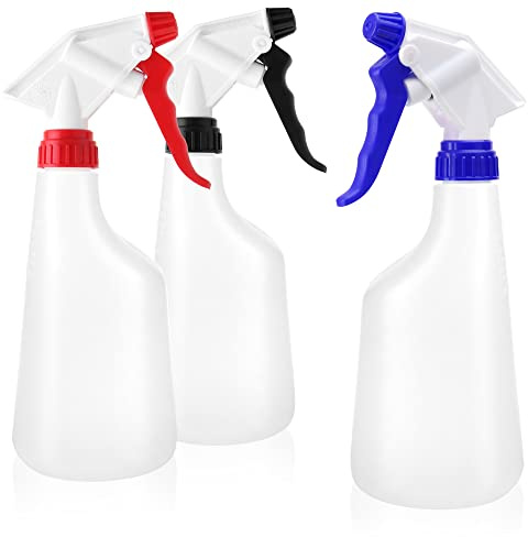 com-four® 3 flaconi spray - spruzzatore a pompa resistente agli agenti chimici per oli minerali, acidi diluiti, solventi - nebulizzatore da 600 ml con ugello regolabile (NBR/EPDM/Vitone)