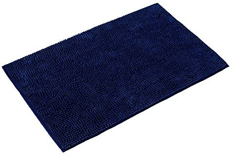 PANA® Chenille Badematte (70x120cm) • Mikrofaser Badematte • rutschfest & Waschbar • Saugfähiger Badvorleger & Duschvorleger für Bad • Weicher Badezimmerteppich Chenille • Farbe: Blau