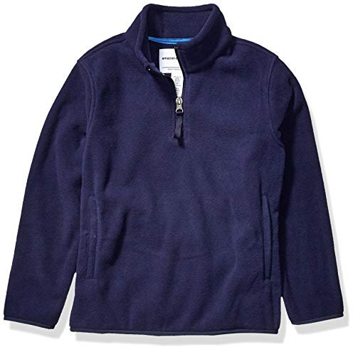 Amazon Essentials Giacca Invernale Modello Pullover con Zip Corta in Pile Bambini e Ragazzi, Blu Marino, 3 Anni
